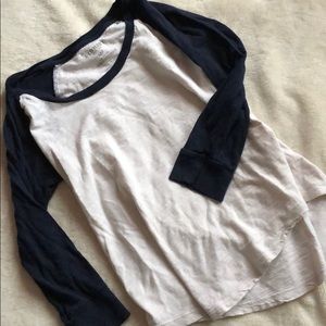 3/4 Sleeve Navy Baseball Tee
